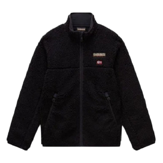 Black - Front - Napapijri Childrens-Kids Tynik Fleece Jacket