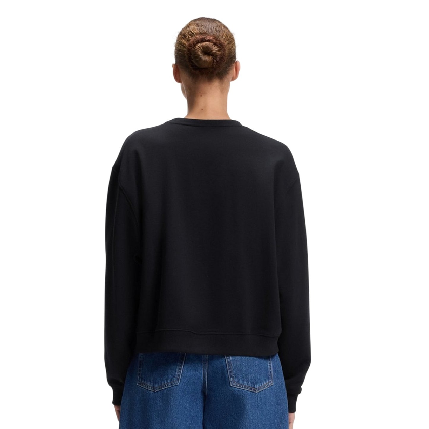 Black - Back - Hugo Womens-Ladies Cotton Sweatshirt
