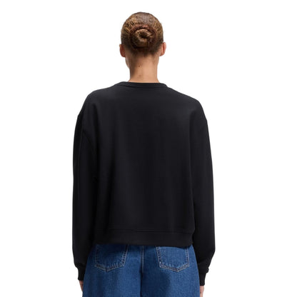Black - Back - Hugo Womens-Ladies Cotton Sweatshirt