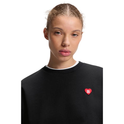 Black - Side - Hugo Womens-Ladies Cotton Sweatshirt
