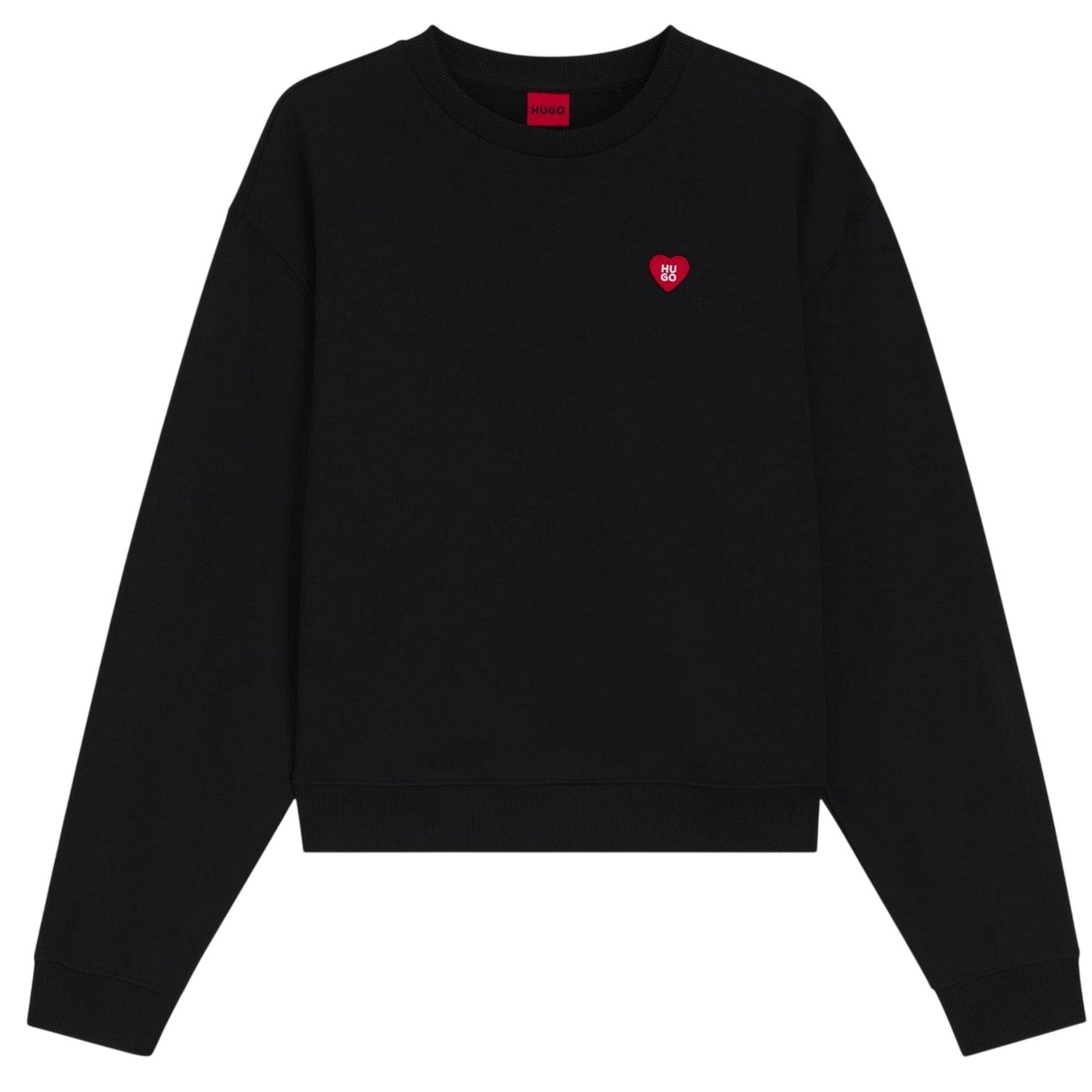 Black - Front - Hugo Womens-Ladies Cotton Sweatshirt