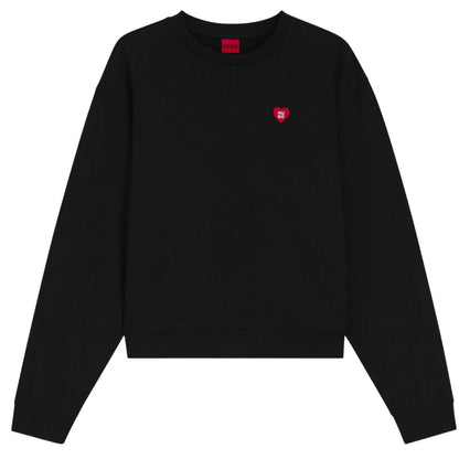 Black - Front - Hugo Womens-Ladies Cotton Sweatshirt