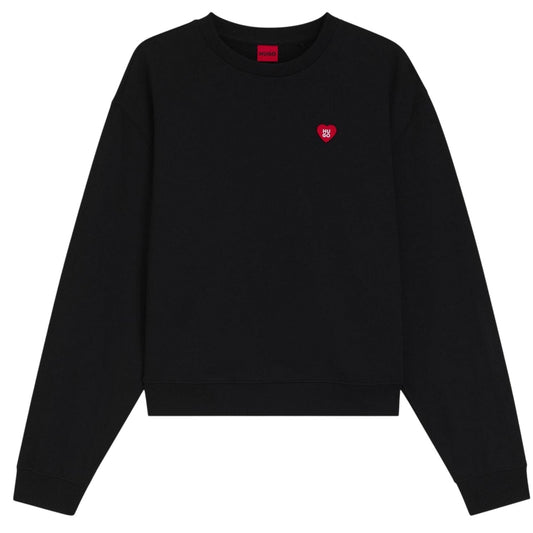 Black - Front - Hugo Womens-Ladies Cotton Sweatshirt