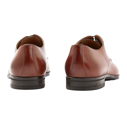 Medium Brown - Back - Boss Mens Kensington Leather Oxford Shoes