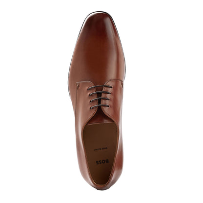 Medium Brown - Side - Boss Mens Kensington Leather Oxford Shoes