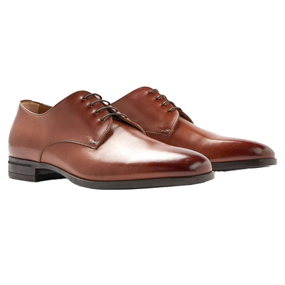 Medium Brown - Pack Shot - Boss Mens Kensington Leather Oxford Shoes