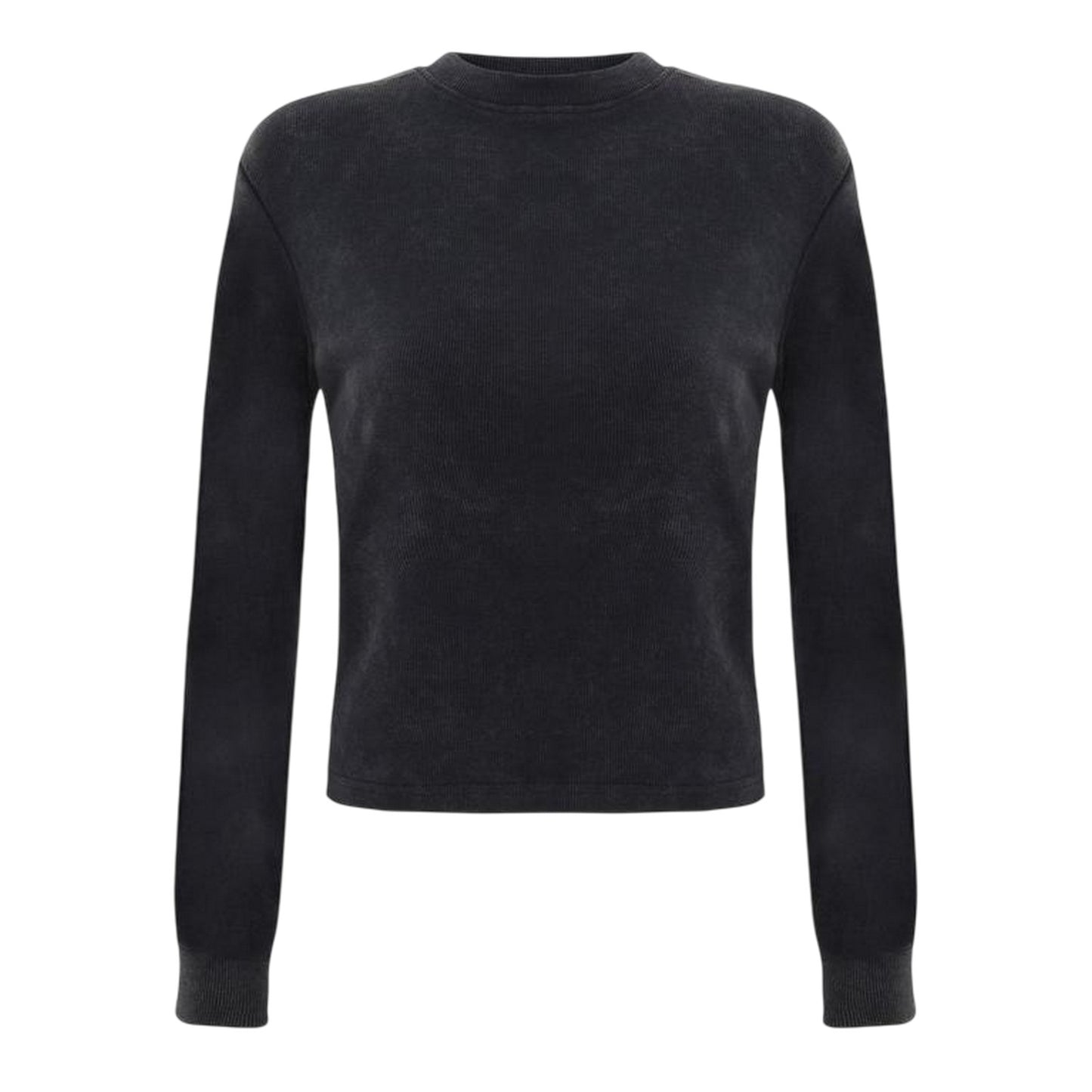 Grey - Front - I Saw It First Womens-Ladies Ribbed Long-Sleeved Top