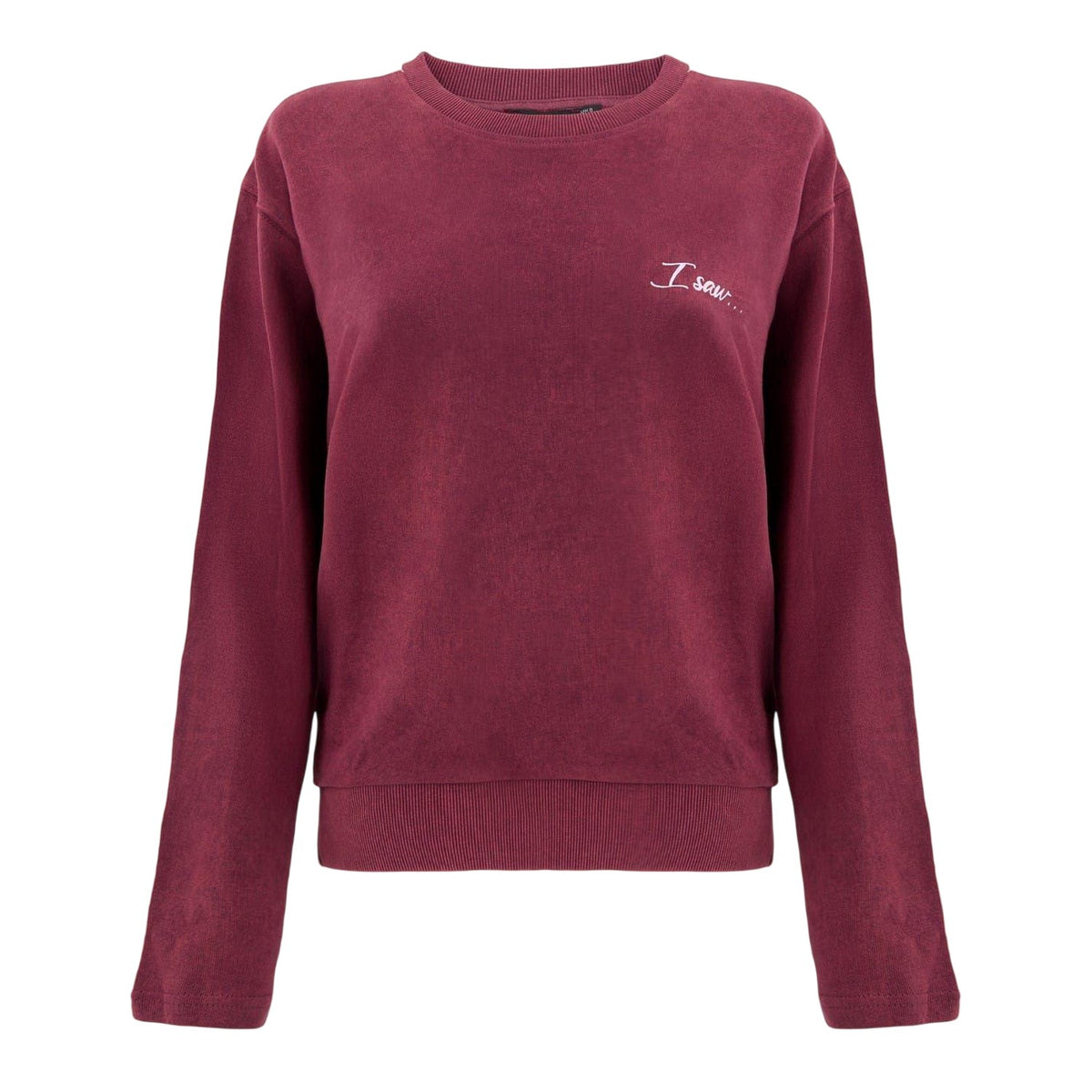 Burgundy - Front - I Saw It First Womens-Ladies Side Stripe Sweatshirt