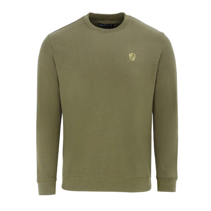 Olive Green - Front - Howick Mens Logo Sweatshirt