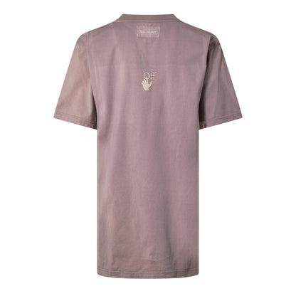 Nude - Back - Off White Womens-Ladies Laundry Embroidered Logo Cotton T-Shirt