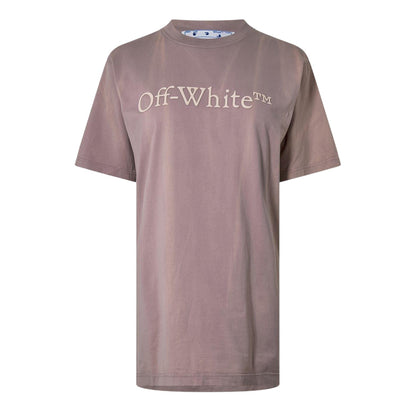 Nude - Front - Off White Womens-Ladies Laundry Embroidered Logo Cotton T-Shirt