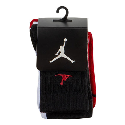 Red-Multicoloured - Back - Nike Childrens-Kids Air Jordan Crew Socks (Pack of 3)