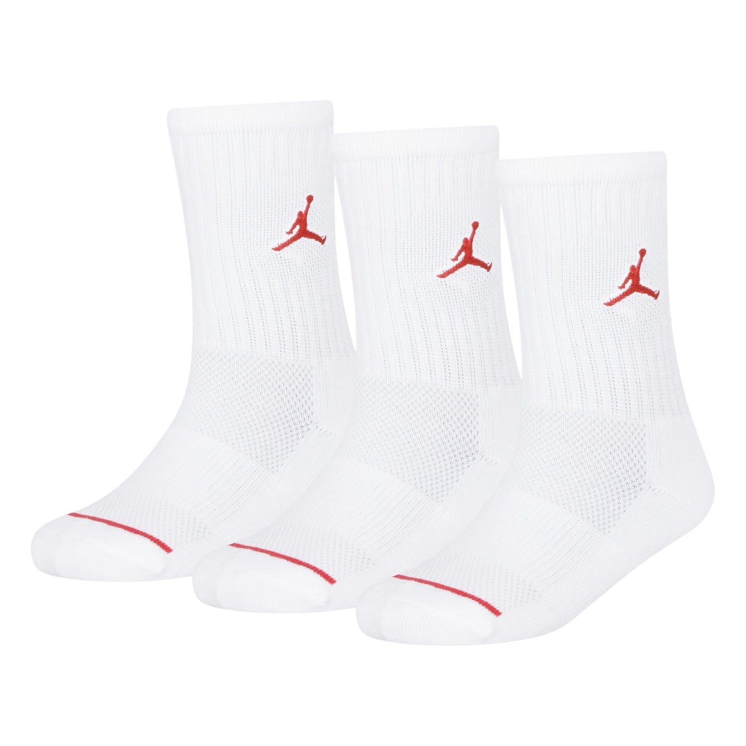 Red-Multicoloured - Side - Nike Childrens-Kids Air Jordan Crew Socks (Pack of 3)