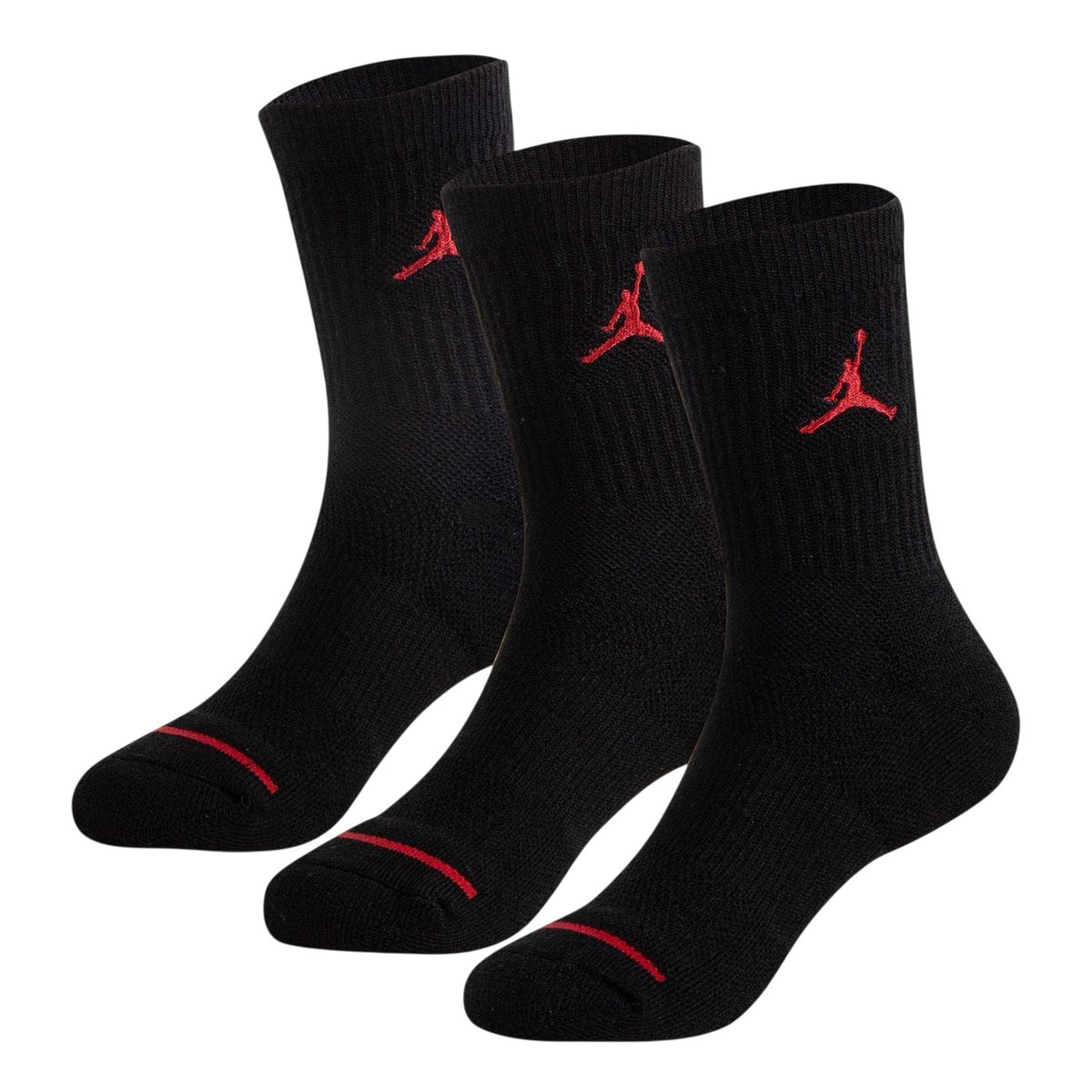 Black - Front - Nike Childrens-Kids Air Jordan Crew Socks (Pack of 3)
