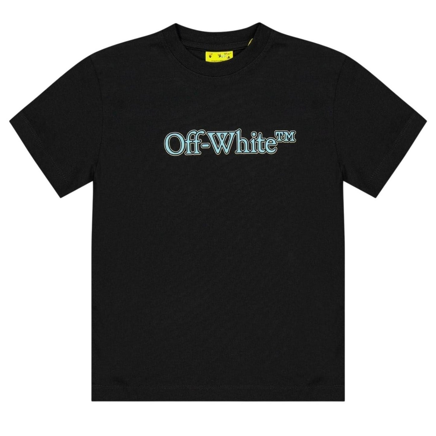 Black-Blue - Front - Off White Childrens-Kids Big Bookish Cotton T-Shirt