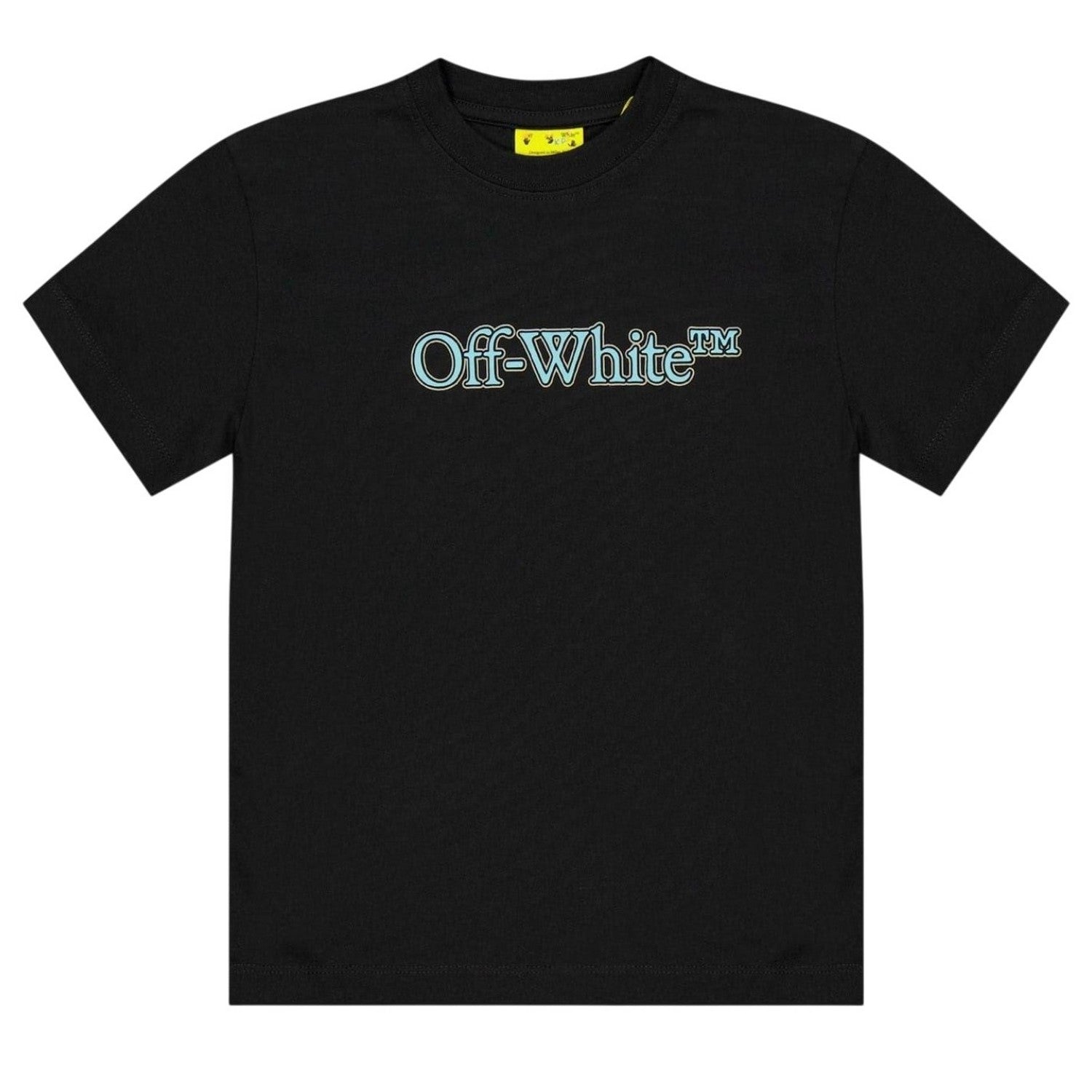 Black-Blue - Front - Off White Childrens-Kids Big Bookish Cotton T-Shirt