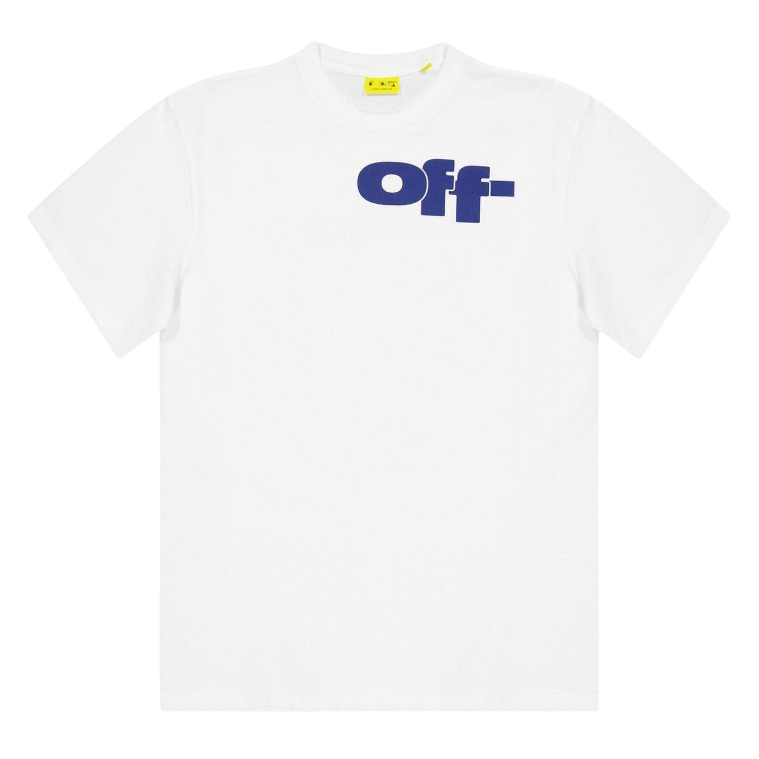 White-Blue - Front - Off White Childrens-Kids Split Logo Cotton T-Shirt