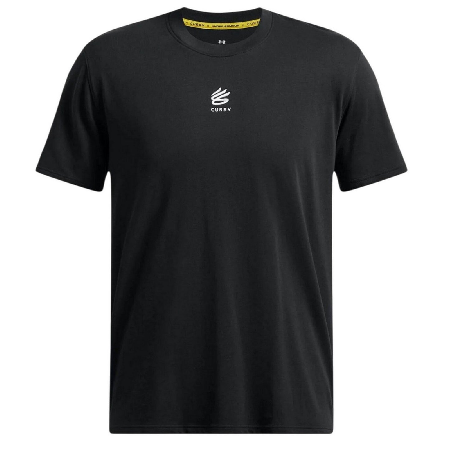 Black-White - Front - Under Armour Mens Curry Logo Heavyweight T-Shirt