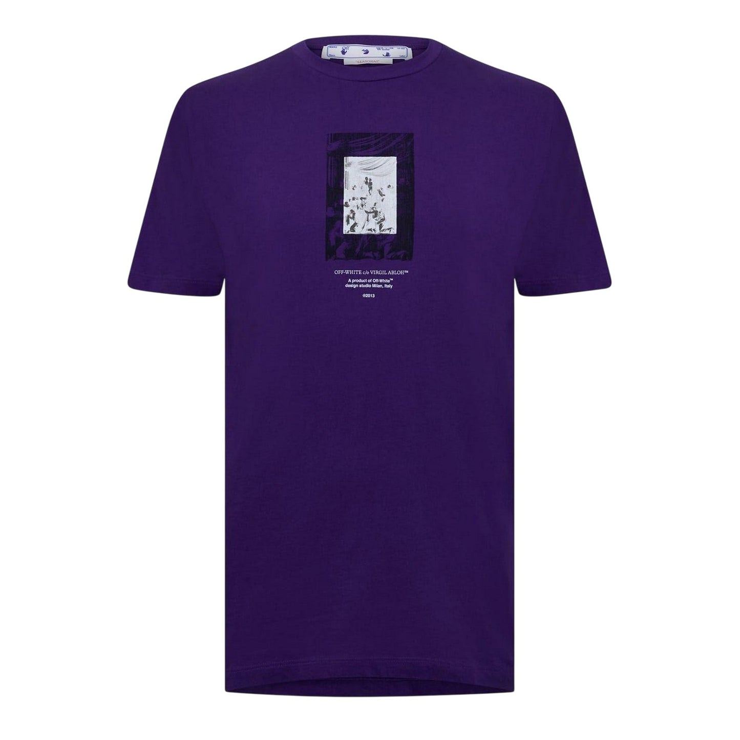 Purple - Front - Off White Mens Mirror Cotton Regular Short-Sleeved T-Shirt