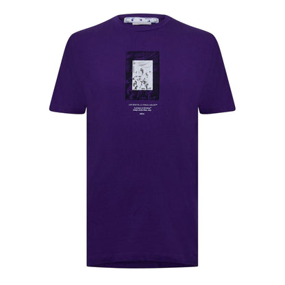Purple - Front - Off White Mens Mirror Cotton Regular Short-Sleeved T-Shirt