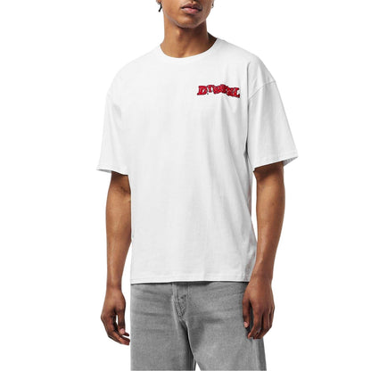 White - Lifestyle - Diesel Mens Graffiti Logo Boxy T-Shirt