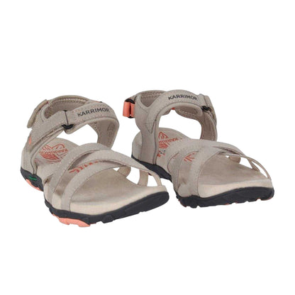 Beige - Side - Karrimor Womens-Ladies Salina Leather Walking Sandals