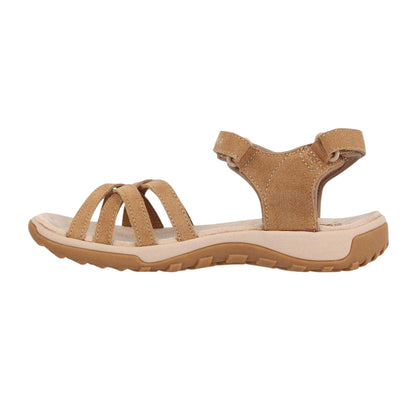 Tan - Back - Karrimor Womens-Ladies Salina Leather Walking Sandals