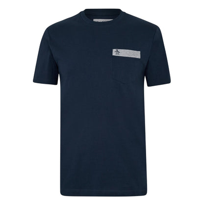 Yale Blue - Front - Original Penguin Mens Logo Chest Pocket T-Shirt