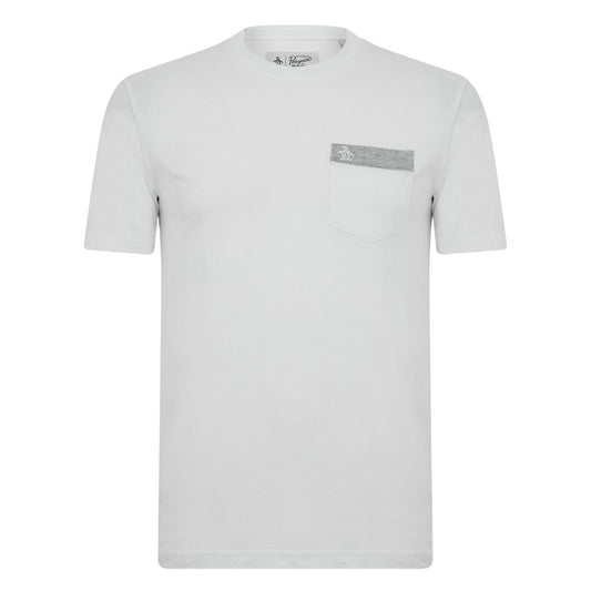White - Front - Original Penguin Mens Logo Chest Pocket T-Shirt