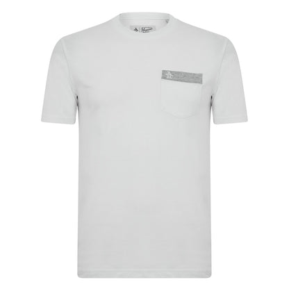White - Front - Original Penguin Mens Logo Chest Pocket T-Shirt