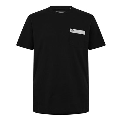 Black - Front - Original Penguin Mens Logo Chest Pocket T-Shirt
