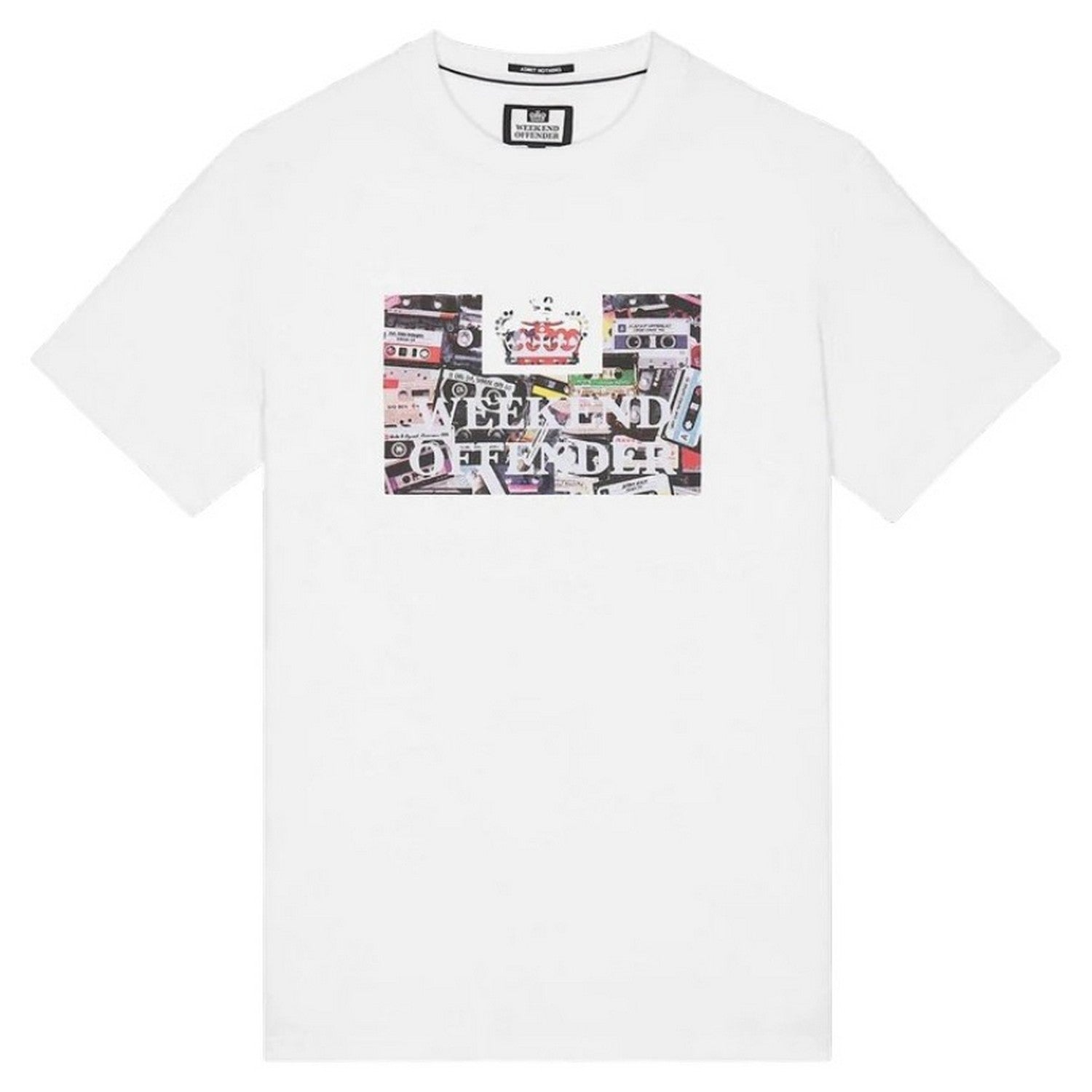 White - Front - Weekend Offender Mens Graphic Print Cotton T-Shirt