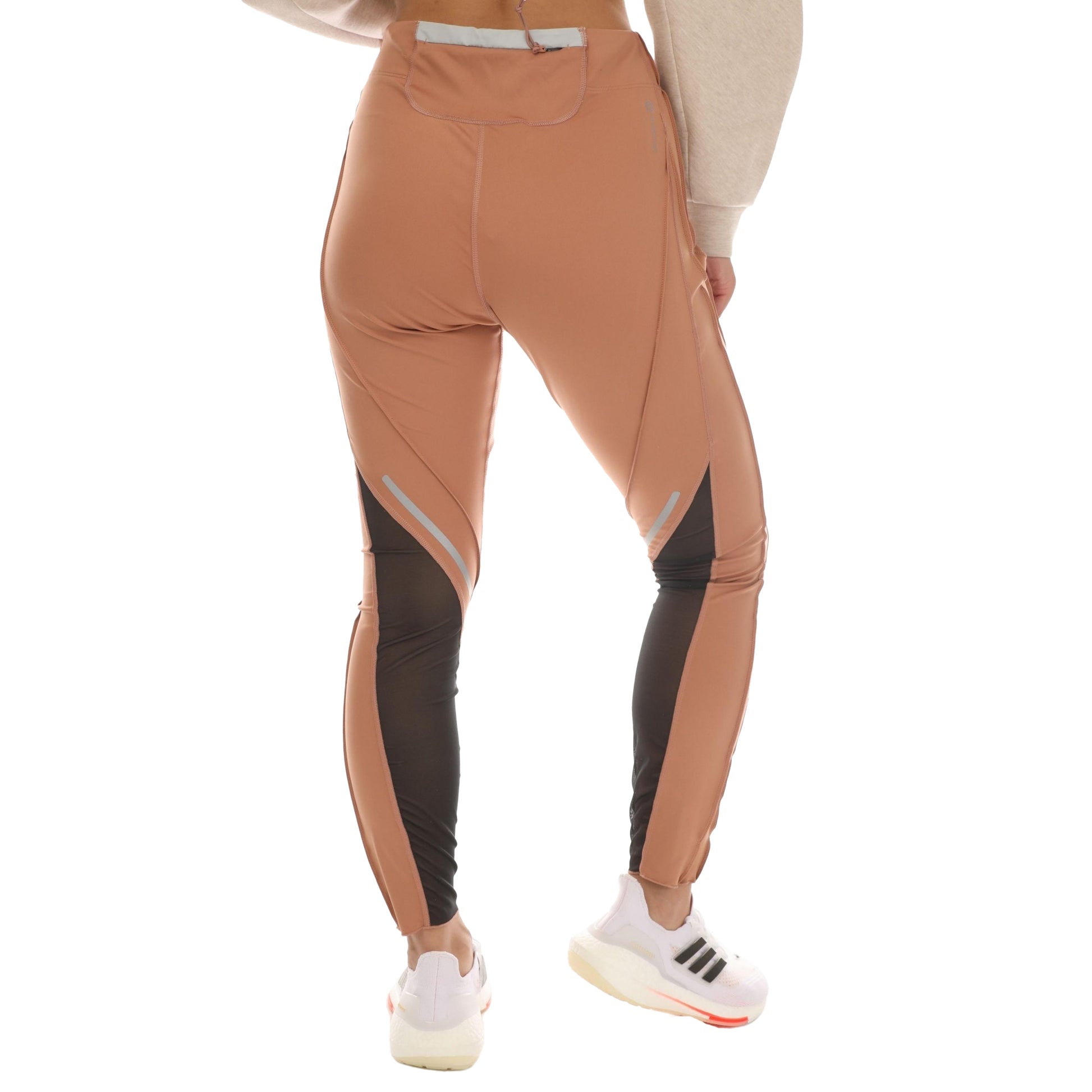 Brown - Back - Adidas Womens-Ladies Collective Power Fast Impact 7-8 Leggings