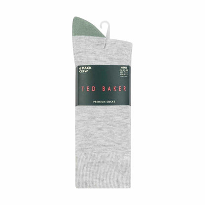 Black - Back - Ted Baker Mens Crew Socks (Pack of 6)