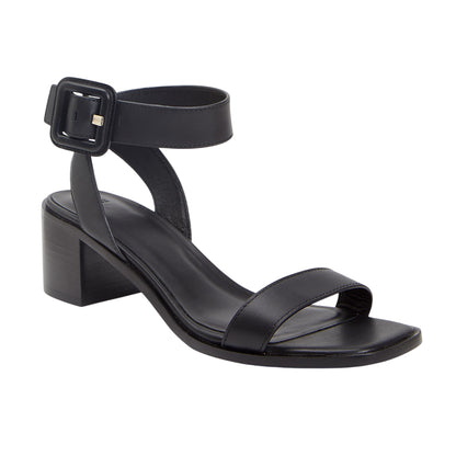 Black - Front - Boss Womens-Ladies Charlize Leather Block Heel Sandals
