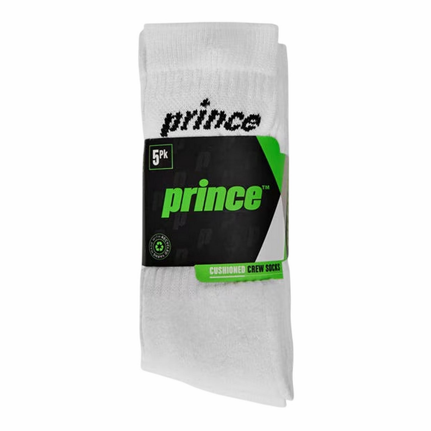 White - Front - Prince Mens Tennis Crew Socks (Pack of 5)