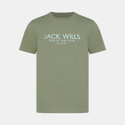 Light Green - Front - Jack Wills Mens Carnaby Logo T-Shirt