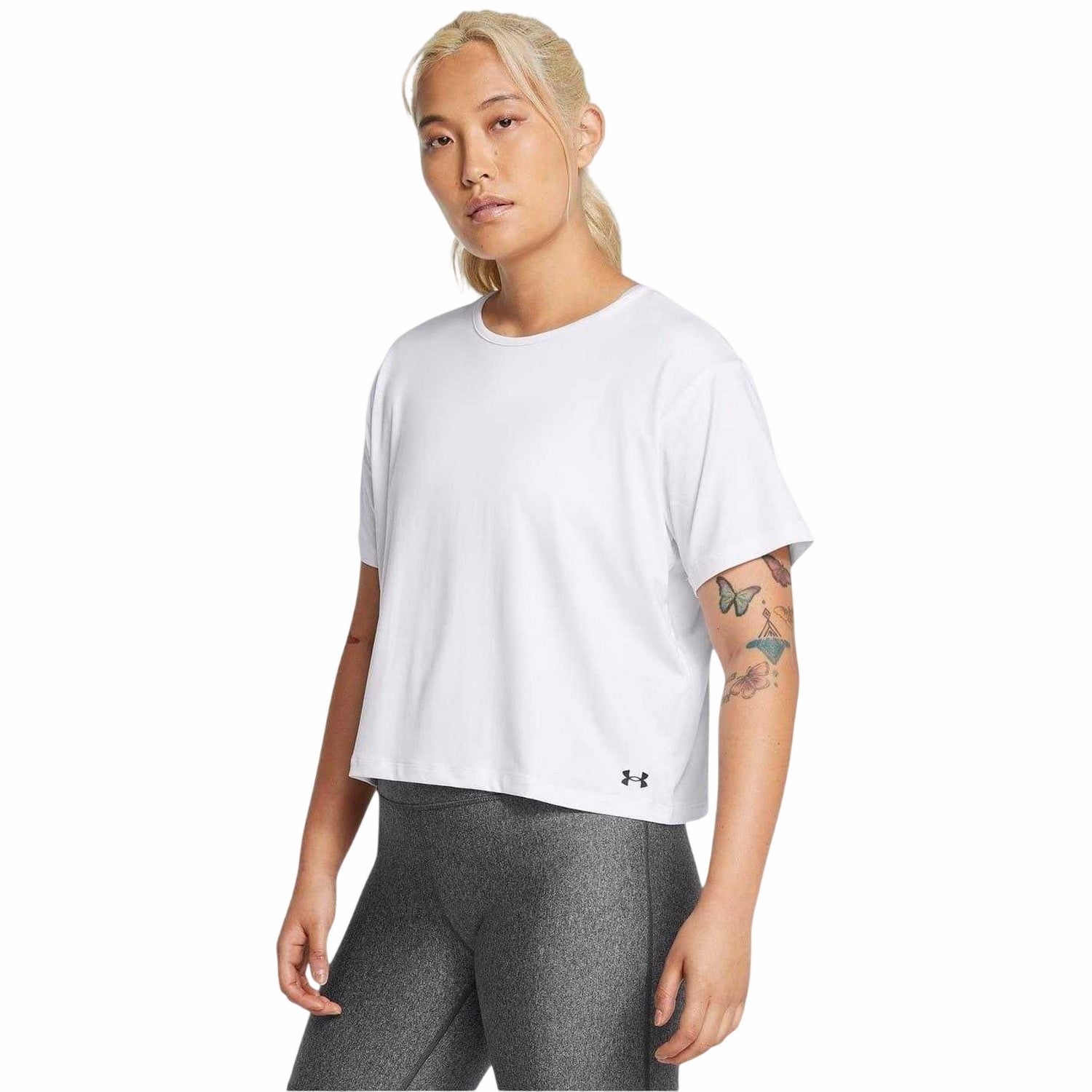 White - Front - Under Armour Womens-Ladies Motion Crew Neck T-Shirt