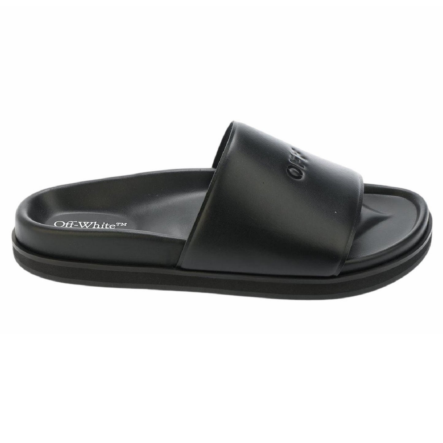 Black - Back - Off White Womens-Ladies Cloudfoam Sliders