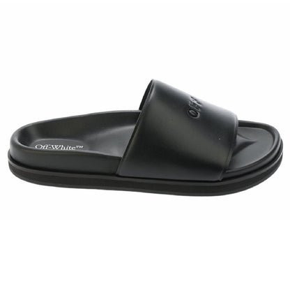 Black - Back - Off White Womens-Ladies Cloudfoam Sliders