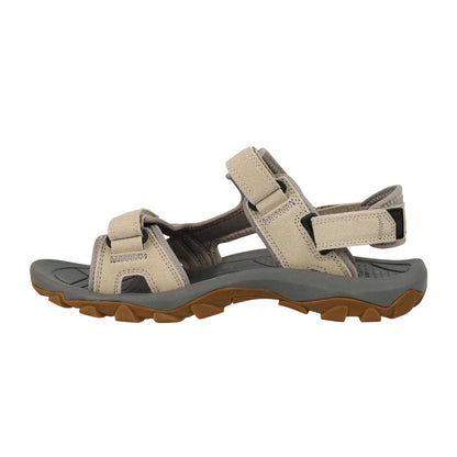 Beige - Back - Karrimor Mens Antibes Logo Leather Sandals