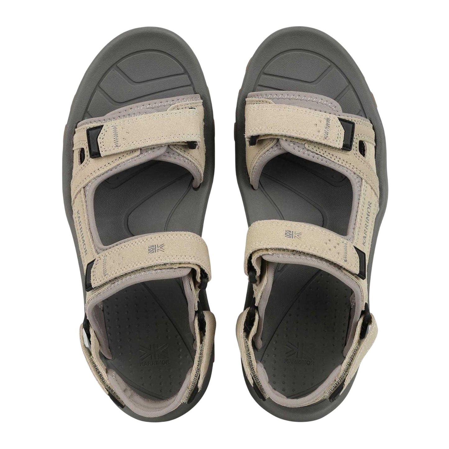 Beige - Side - Karrimor Mens Antibes Logo Leather Sandals