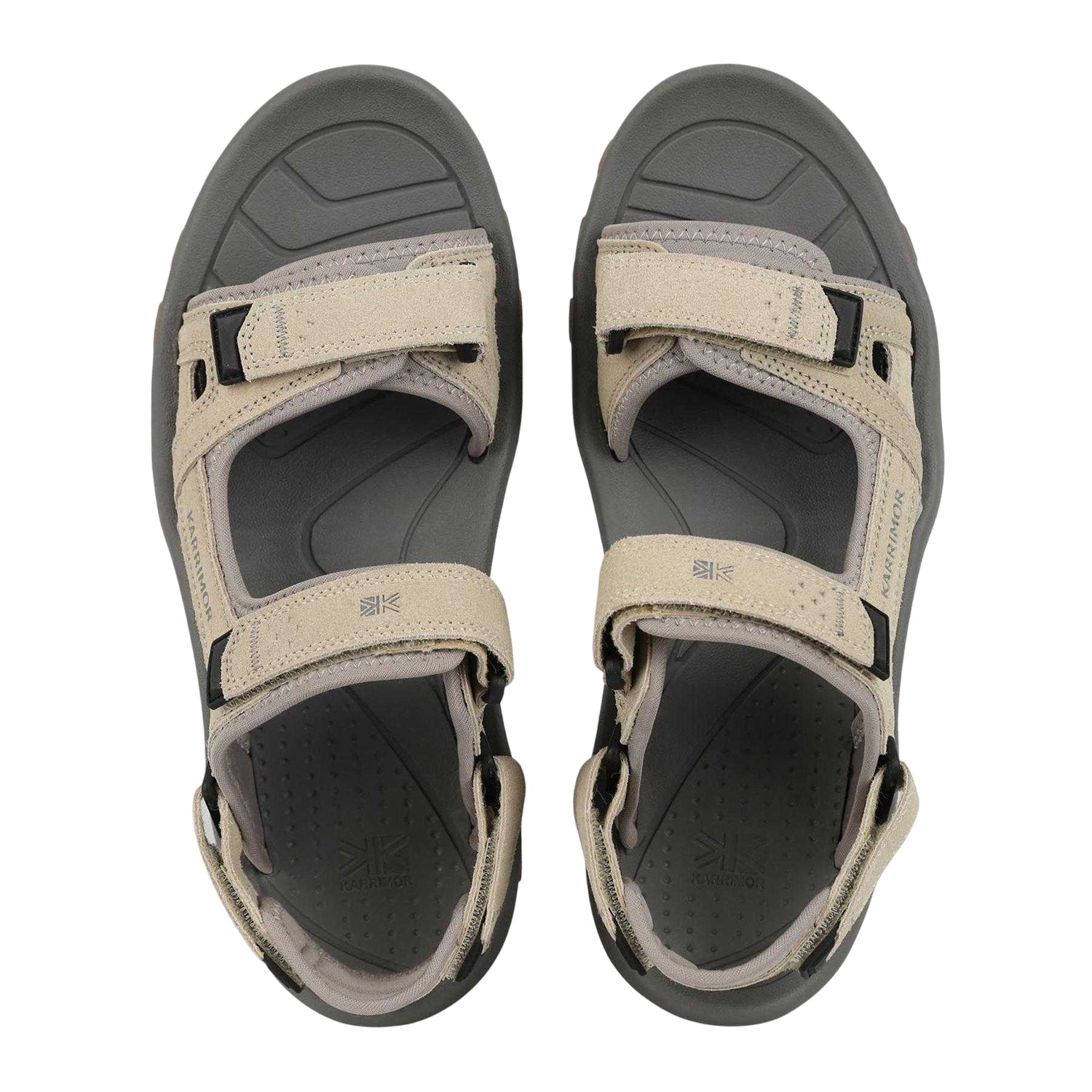 Beige - Side - Karrimor Mens Antibes Logo Leather Sandals