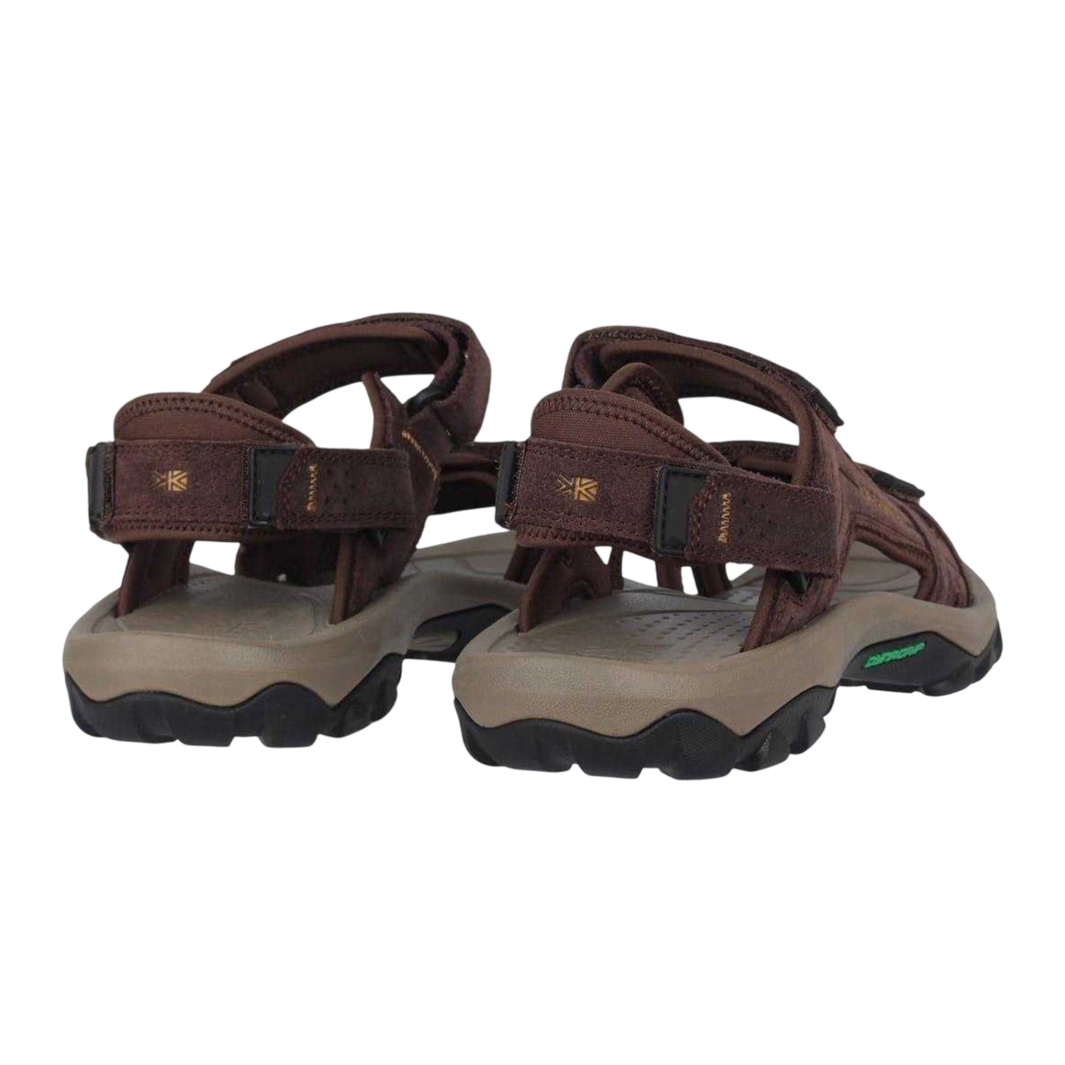 Brown - Back - Karrimor Mens Antibes Logo Leather Sandals