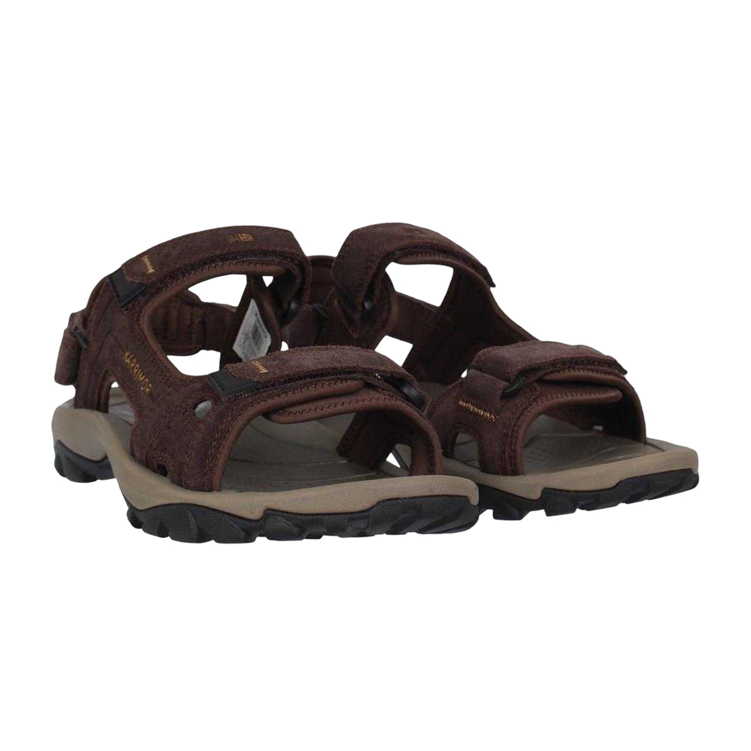 Brown - Side - Karrimor Mens Antibes Logo Leather Sandals