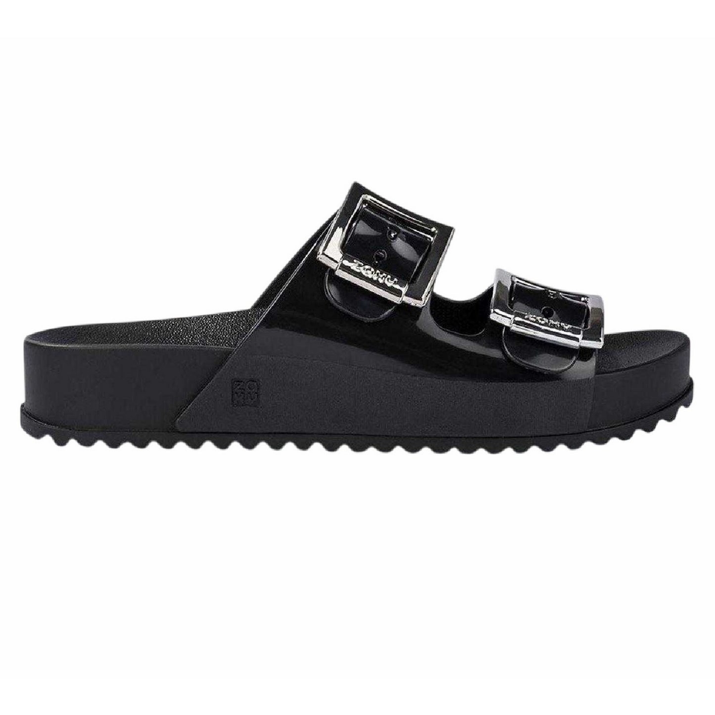 White - Front - Zaxy Womens-Ladies Slip-on Flat Sliders