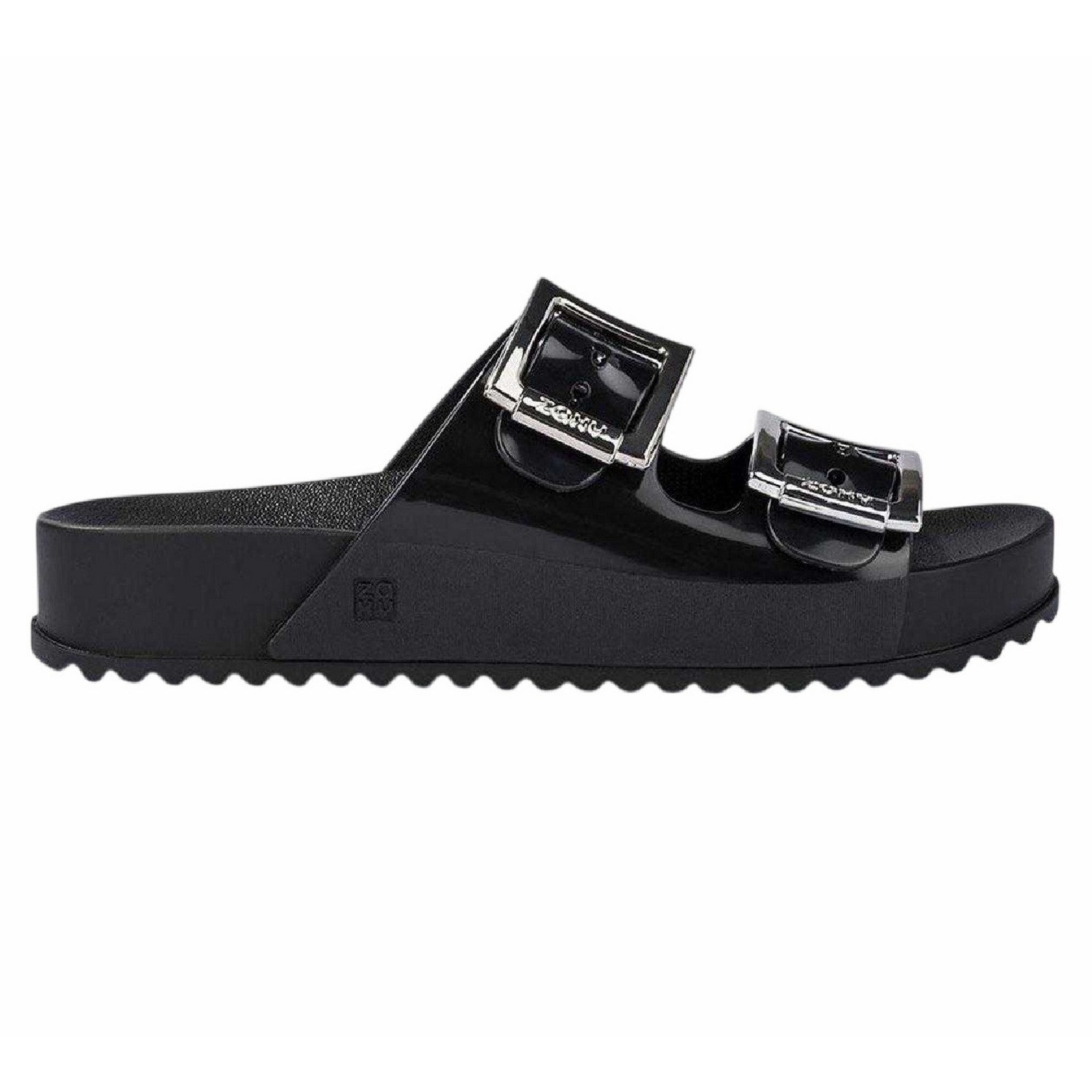 Black - Back - Zaxy Womens-Ladies Slip-on Flat Sliders