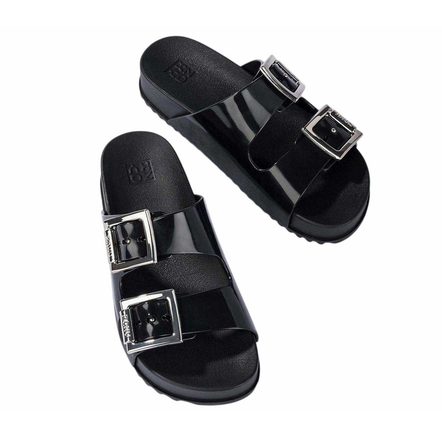 Black - Back - Zaxy Womens-Ladies Slip-on Flat Sliders