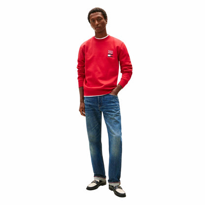 Red - Side - Tommy Hilfiger Mens Embroidered Logo Sweatshirt