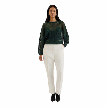 Dark Green - Side - Ted Baker Womens-Ladies Striped Knitted Top